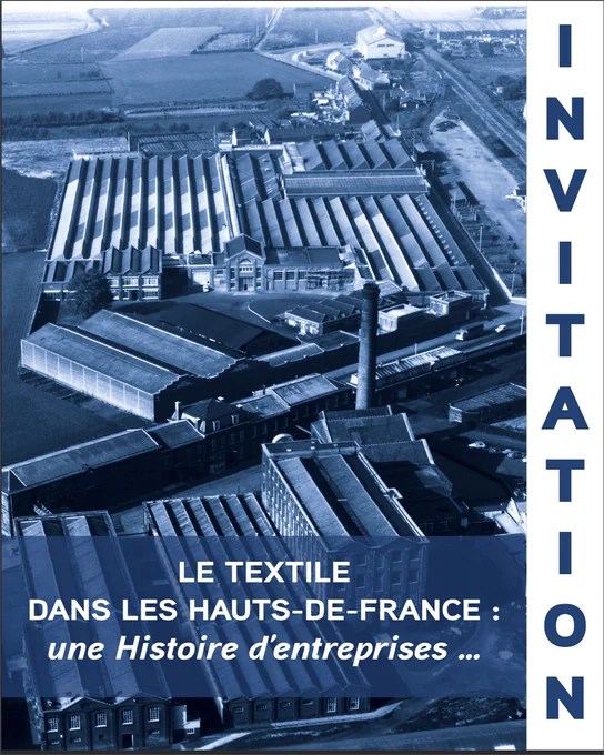 Visuel d'invitation à la journée d'études. Usine textile. 
