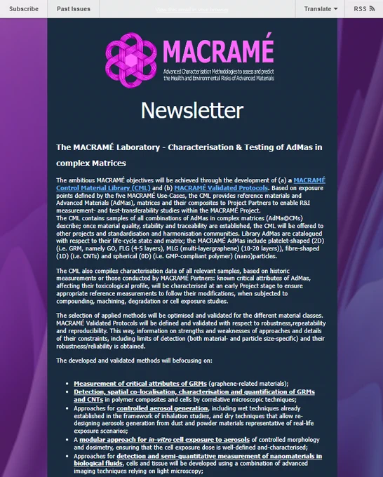 Screenshot of the first page of the MACRAMÉ Project Newsletter (September 2024).