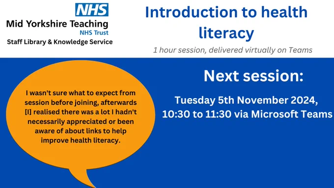 Health literacy next session
