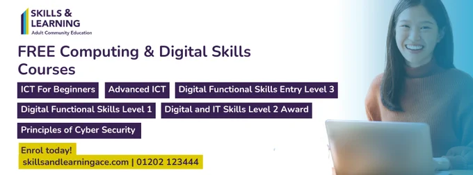 Graphic promoting computer course