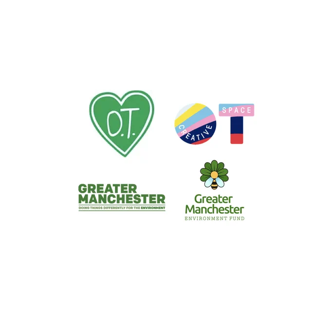 Logos of Love oldtrafford, OT creative space , Greater manchester environment fund. 
