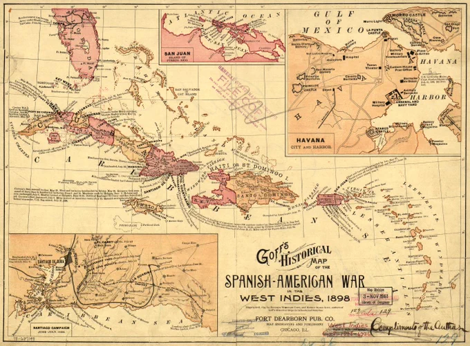 Goff's historical map of the Spanish-American War in the West Indies, 1898. Library of Congress Geography and Map Division Washington, D.C. 20540-4650 dcu. 