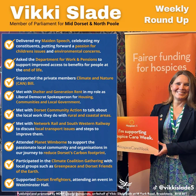 Vikki at the hospice uk reception with a list of w.c 7th October activity