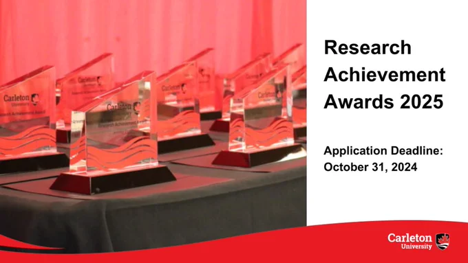 "Research Achievement Awards 2024. Application Deadline: October 31, 2024."