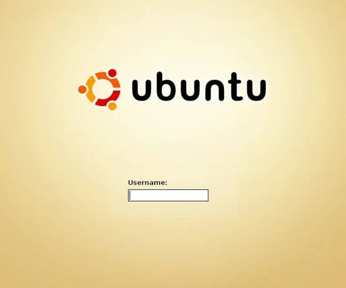 Ubuntu login screen.