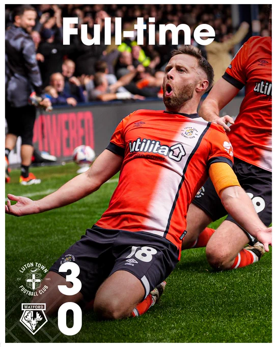Full-time: Luton Town 3-0 Watford
