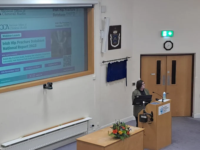 Louise Brent, Audit Management Lead presenting to delegates at The National Orthopaedic Nurses Conference 2024