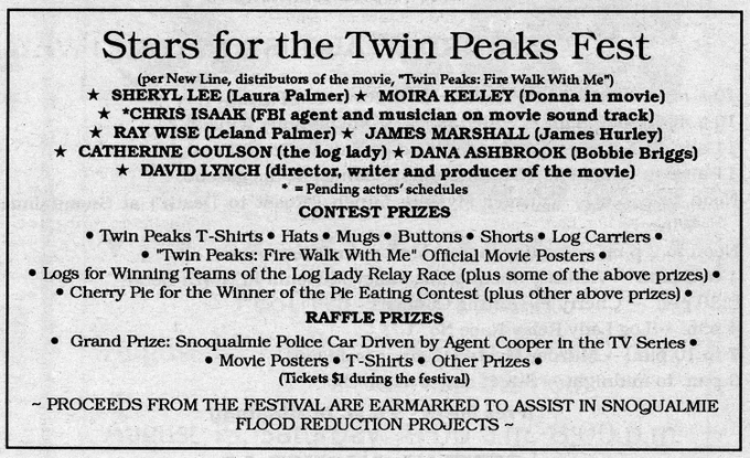Stars attending Twin Peaks Fest