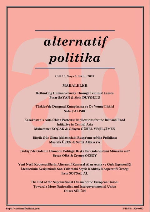 Alternatif Politika, Cilt 16, Sayı 3, Ekim 2024