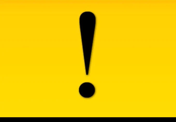 A yellow emergency alert symbol