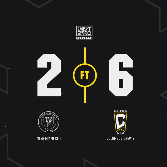 Full Time Graphic: Inter Miami CF II: 2 - Columbus Crew 2: 6.
