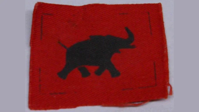 Elephant design for the flag of the 1st Indian Armoured Division (CORB 3/20)