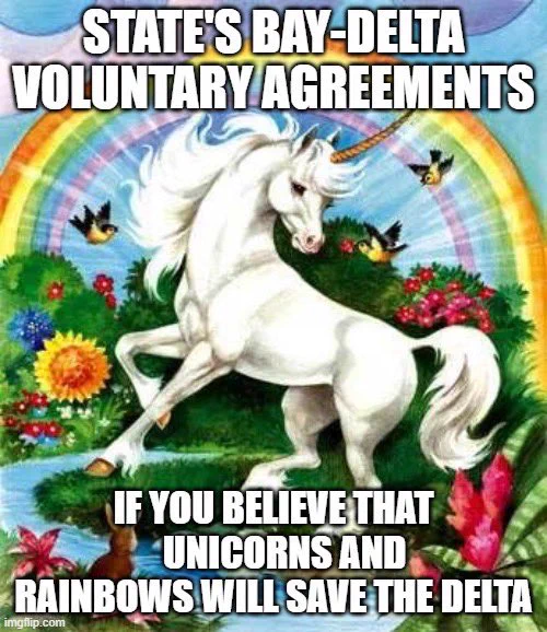 Unicorn and Rainbow
Says:
State’s Bat Delta Voluntary Agreements —
If you believe that unicorns and rainbows will save the Delta