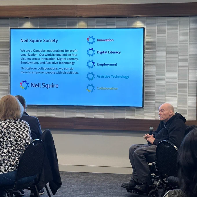Executive Director Gary Birch presenting on Neil Squire to BC SCI Network partners.