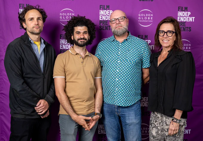 Producer Shane Boris, writer / director Ibrahim Nash’at, moderator Daniel Cardone and executive producer Diane Becker attend the Film Independent Special Screening of "Hollywoodgate".