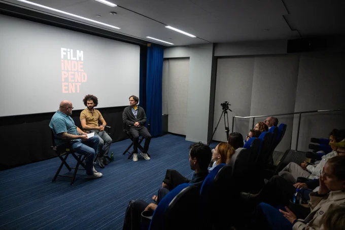 Moderator Daniel Cardone, writer / director Ibrahim Nash’at and producer Shane Boris attend the Film Independent Special Screening of "Hollywoodgate" at the Film Independent Theater.