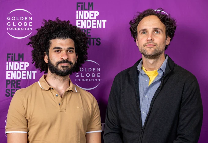 Writer / director Ibrahim Nash’at (L) and producer Shane Boris attend the Film Independent Special Screening of "Hollywoodgate".