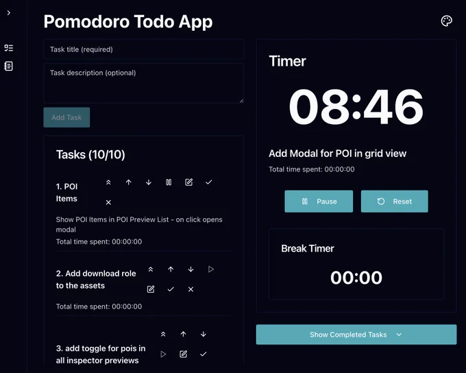 Todo list with timer