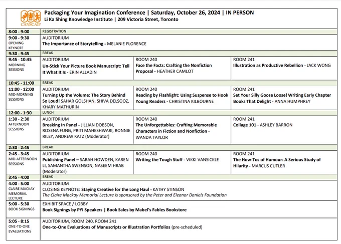 CANSCAIP PYI sessions schedule