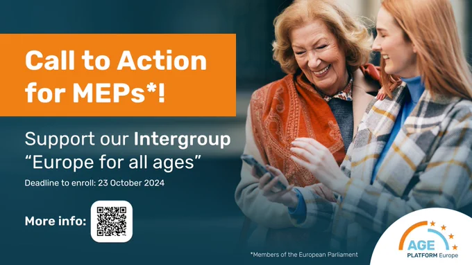 Call to Action for Members of European Parliament! 
Support the "A Europe for All Ages" Intergroup and help push the European Commission to adopt an Age Equality Strategy so everyone can age with rights.