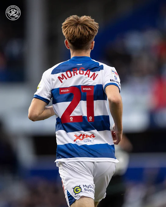 Kieran Morgan wearing the number 21 shirt for QPR against Portsmouth.