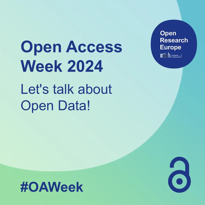 Open Research Europe. Open Access Week 2024. Let's talk about Open Data!