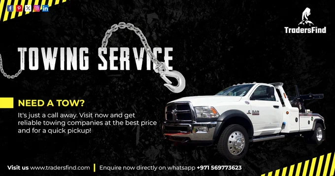 We're excited to announce that TradersFind has added a new category: Towing Service! 🌟

Need a tow? It's just a call away. Fast, reliable, and affordable towing services in UAE. Visit now and get reliable towing companies at the best price and for a quick pickup!

#uaetowing #dubaitowing #abudhabitowing #towingserviceuae #roadsideassistanceuae #breakdownassistance #flattirehelp #batteryboost #carrecovery #heavydutytowing #reliabletowing #fasttowing #affordabletowing #24hourtowing #towingexperts #uae #tradersfind