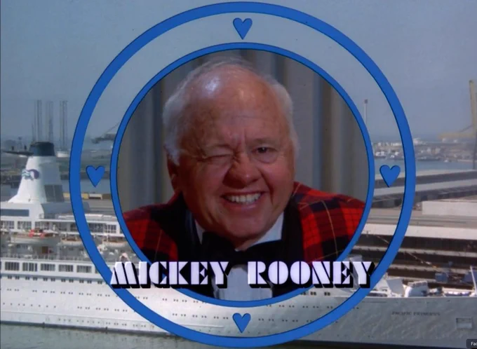 Mickey Rooney winks in the opening credits of “The Love Boat.”