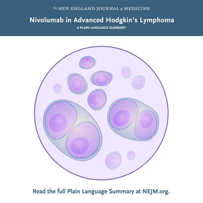 The New England Journal of Medicine   
Nivolumab in Advanced Hodgkin’s Lymphoma 
A PLAIN LANGUAGE SUMMARY   

Visual representation of advanced-stage classic Hodgkin’s lymphoma.   

Read the full Plain Language Summary at NEJM.org. 