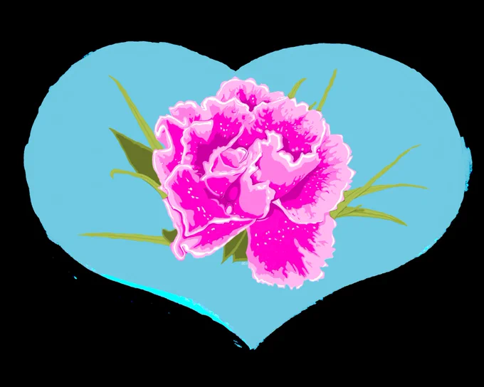 Digital drawing of pink carnation