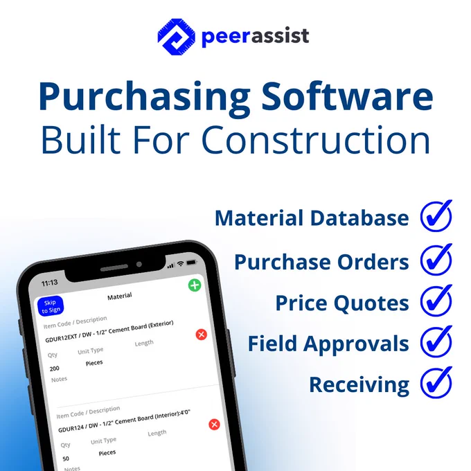 PeerAssist Purchasing Software Built for Construction