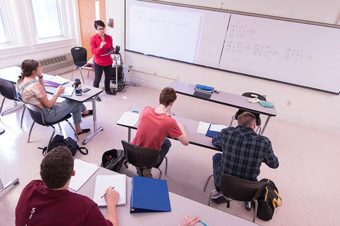MCC faculty member instructing students in a classroom