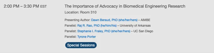 Advocacy in Biomedical Engineering Reesearch