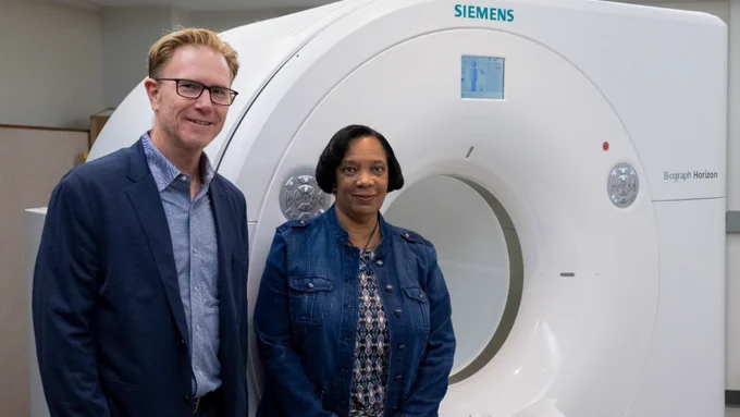 Photo of Dr. Sterling Johnson and CLARiTI research participant.