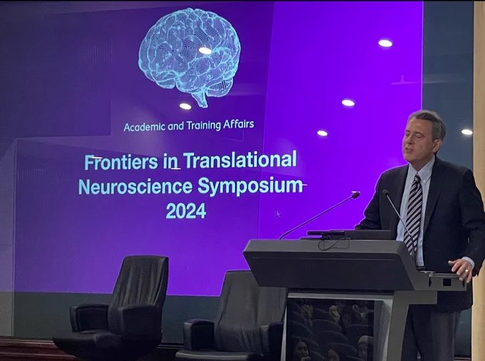Dr. Segal giving remarks at the Frontiers in Translational Neuroscience Symposium.
