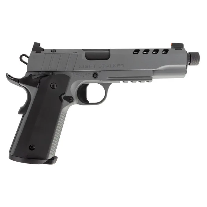 Tisas USA 1911 Night Stalker SF 9mm 5" 8rd Pistol, Platinum Gray