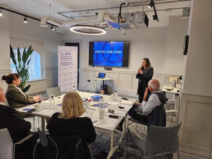 Nadine Campbell speaking at CFNI's Philanthropy Network event