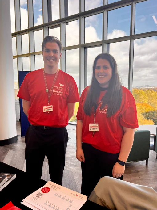 Our lovely Student Futures team welcome attendees to the event.