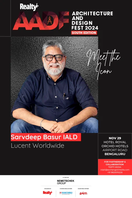 I’m delighted to be at the Realty  Architecture AND Design Fest, 2024 - SOUTH Edition. Join us at the LIVE Event on November 29th at Royal Orchid Hotels, Airport Road, Kodihalli, Bangalore, where the winners will be announced LIVE!

 

To Attend the Event, Register here:  https://bit.ly/3U56AXY

 