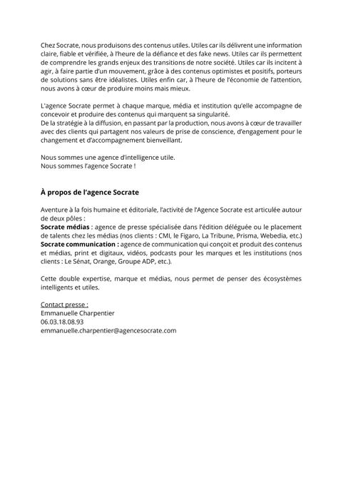 CP Agence Socrate. #Media #Marketing #Communication