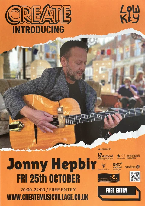 This Friday 25th October 8pm I’m looking forward to playing #djangoreinhardt inspired #gypsyjazz at #lowkeytaproom in #ashfordkent & Saturday 26th 3pm at @AshfordCinema for #Gencraft24 part of a great series of events by the groovy folk at @ashfordcreate https://createmusicvillage.co.uk/events/create-introdcucing-cream-soda-133-422