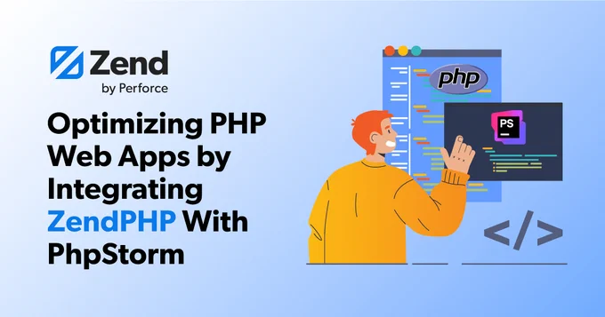 A decorative image advertising the blog post, "Optimizing PHP Web Apps by Integrating ZendPHP With PhpStorm"