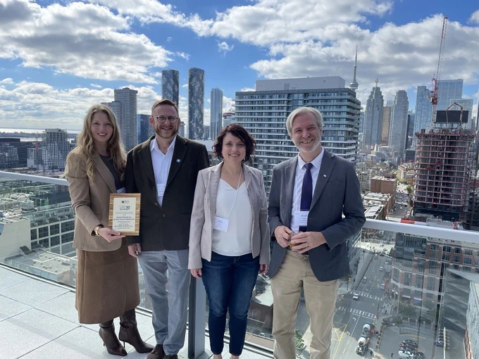 Left to right: Bernadeta Suroweic, Specialist, Integrated Water Management, Credit Valley Conservation; Phil James, Senior Manager, Integrated Water Management, Credit Valley Conservation; Alicia Wind, Applied Solutions Lead, Enviro-Stewards Inc.; Bruce Taylor, President, Enviro-Stewards Inc.