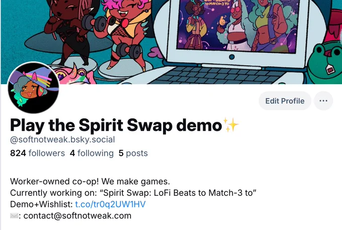 a screencap of our account the other platform Blusky