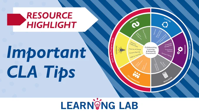 Social media graphic: Resource highlight, Important CLA tips. 