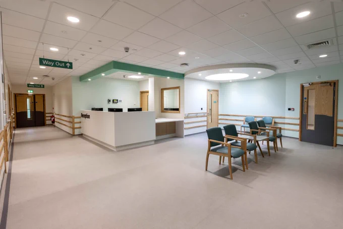 Endoscopy reception at Hexham General Hospital