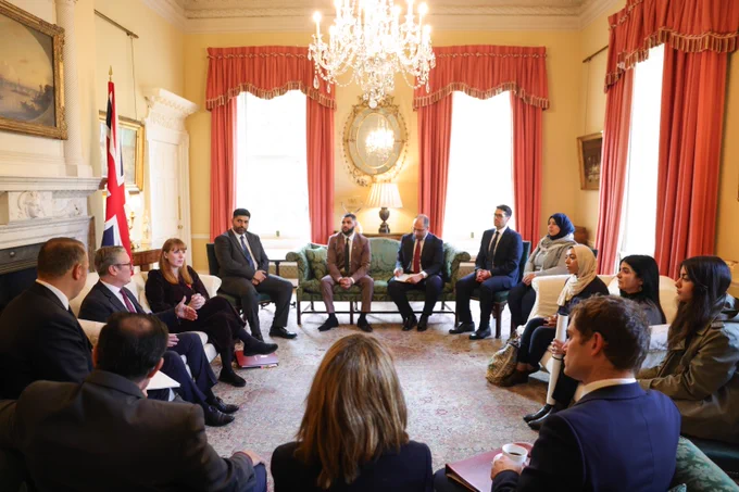 Prime Minister Keir Starmer and Angela Rayner met members of the Palestinian community in the UK who have lost loved ones in Gaza, alongside Dr Husam Zomlot, Head of the Palestinian mission to the UK.