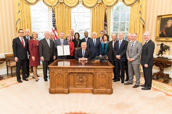 A picture of Donald Trump's Cabinet