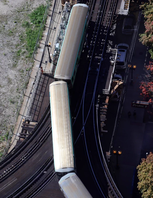 View of elevated train from above