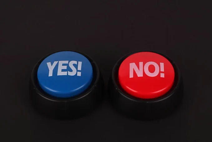 Big Bright Buttons on Black Surface